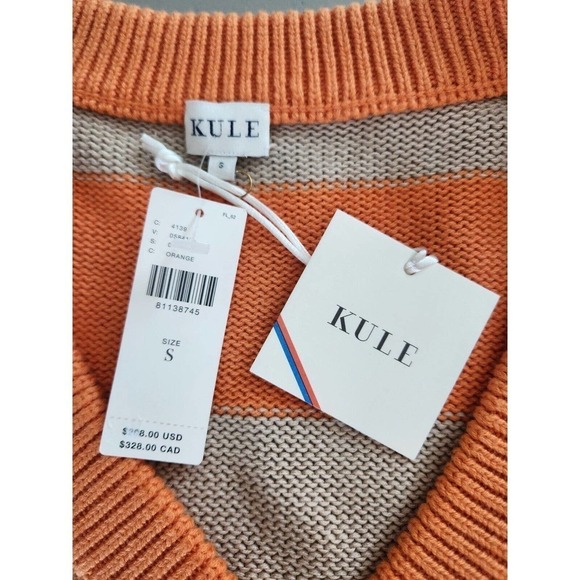 NWT Anthropologie Kule Remus Cardigan Cotton Wool Blend Striped Button Size S - Picture 6 of 12